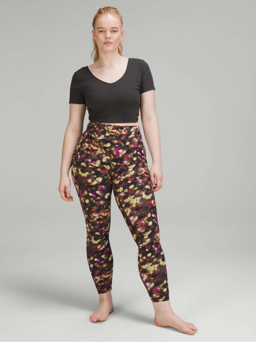 075. Lululemon Align HR Pant with Pockets 25" Soft Focus Splatter Green 2 NWT - Picture 7 of 8